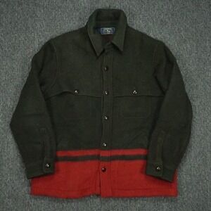 VINTAGE Polo Ralph Lauren Jacket Mens Large Green Wool Button Equestrian Riding